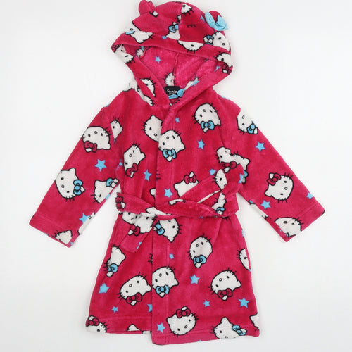George Girls Pink Geometric Polyester Kimono Robe Size 2 Years Tie - Hello Kitty