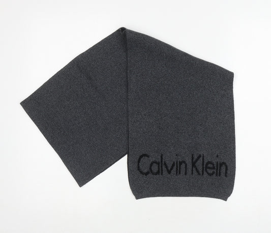 Calvin Klein Mens Grey 100% Cotton Rectangle Scarf Scarf One Size