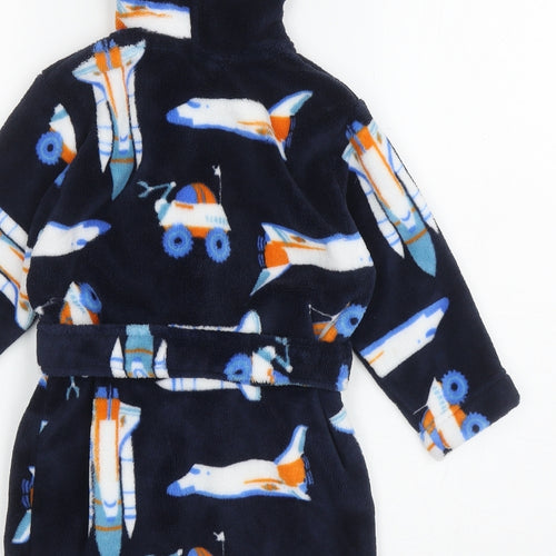 John Lewis Boys Blue Geometric Polyester Gown Size 2 Years Tie - Spaceships