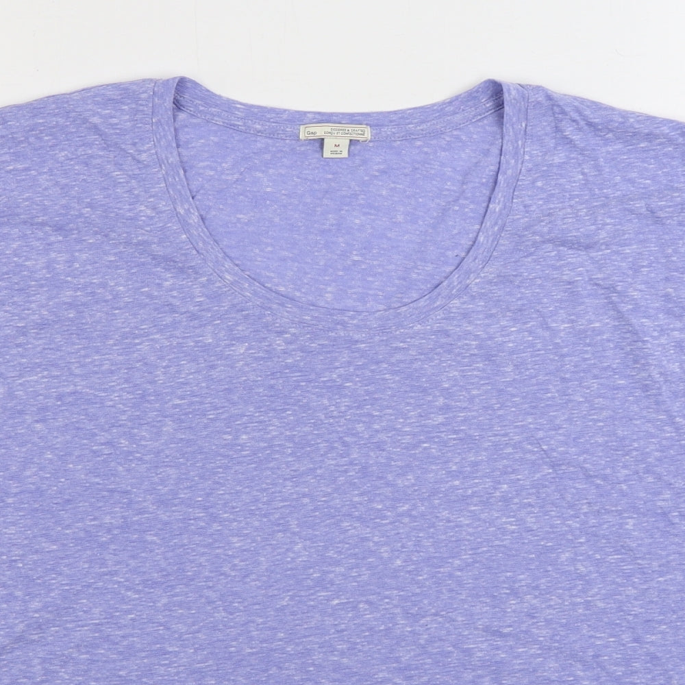 Gap Mens Blue Cotton T-Shirt Size M Round Neck