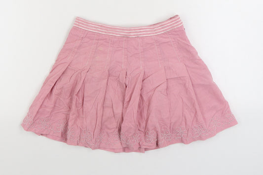 Campus Girls Pink Cotton Pleated Skirt Size 5 Years Regular Zip