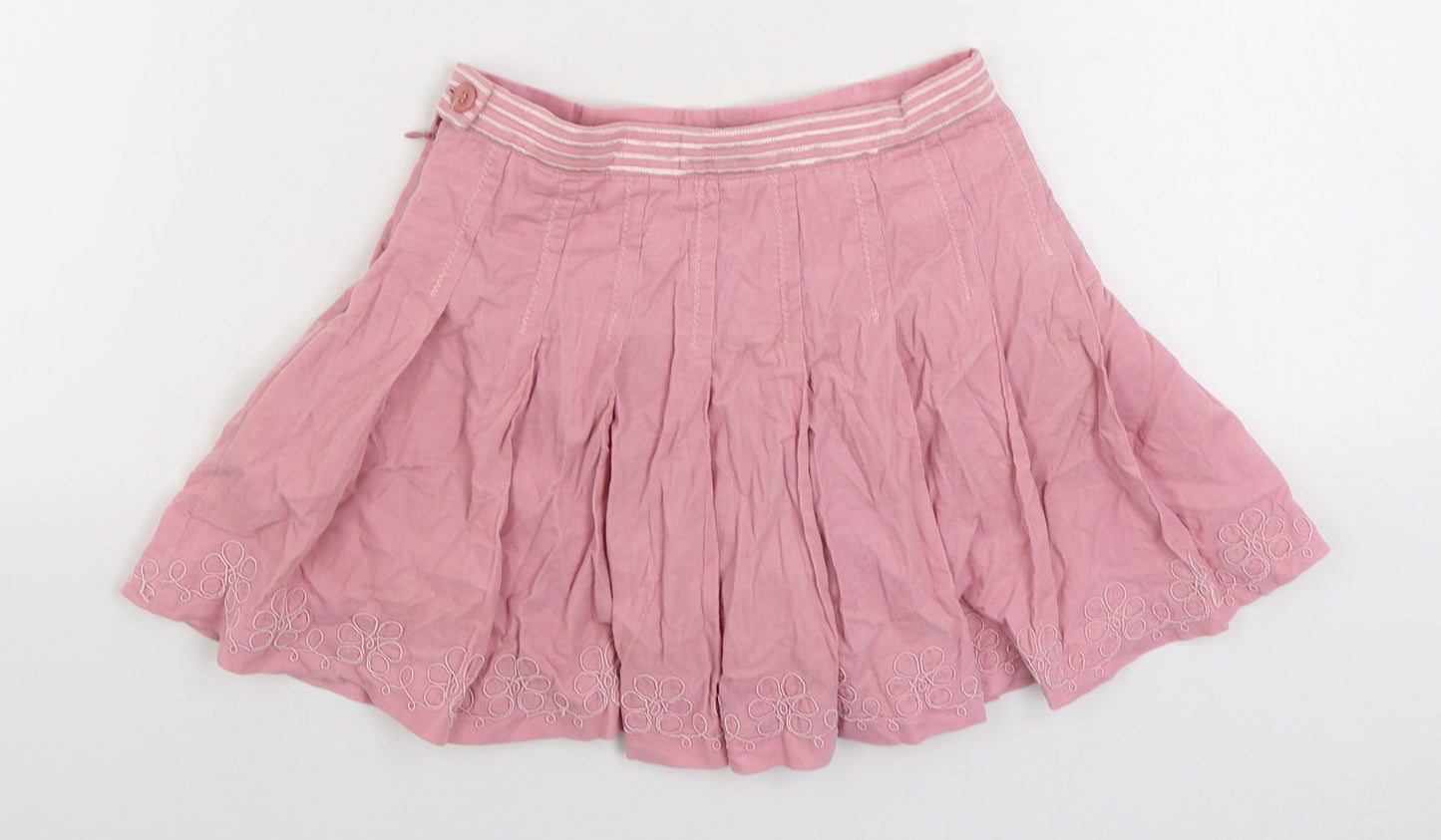 Campus Girls Pink Cotton Pleated Skirt Size 5 Years Regular Zip