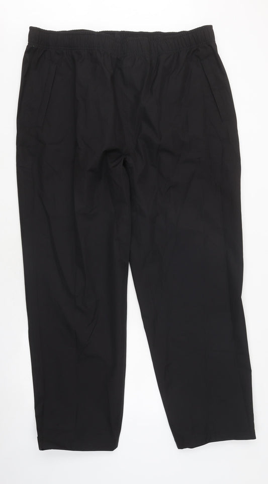 Dunnes Mens Black Polyester Rain Trousers Trousers Size 2XL L40 in Regular