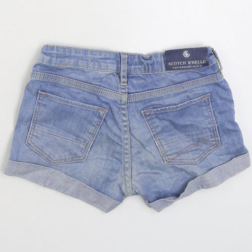 Scotch R'Belle Girls Blue Cotton Hot Pants Shorts Size 8 Years Regular Zip
