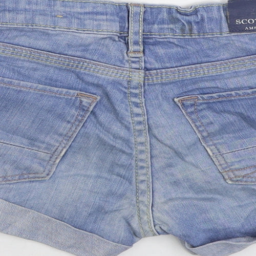 Scotch R'Belle Girls Blue Cotton Hot Pants Shorts Size 8 Years Regular Zip
