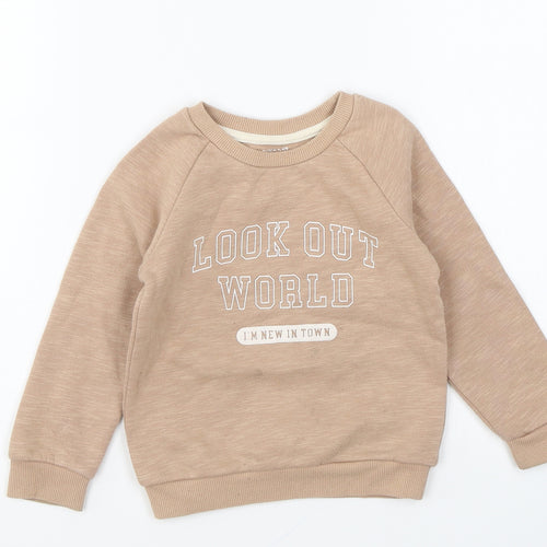 Primark Boys Brown Cotton Pullover Sweatshirt Size 2-3 Years Pullover - Look Out World