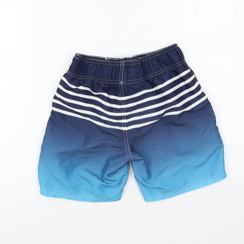 Primark Boys Blue Striped Polyester Sweat Shorts Size 7-8 Years Regular Drawstring - Swim Shorts