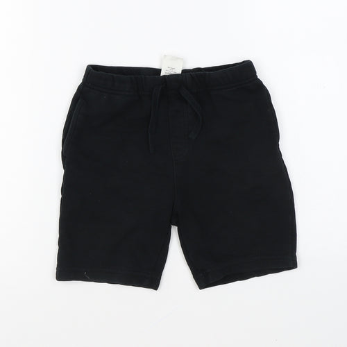 George Boys Black Cotton Sweat Shorts Size 5-6 Years Regular Drawstring