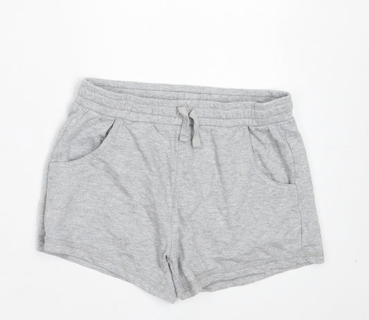 Nutmeg Girls Grey Cotton Sweat Shorts Size 9-10 Years Regular Drawstring