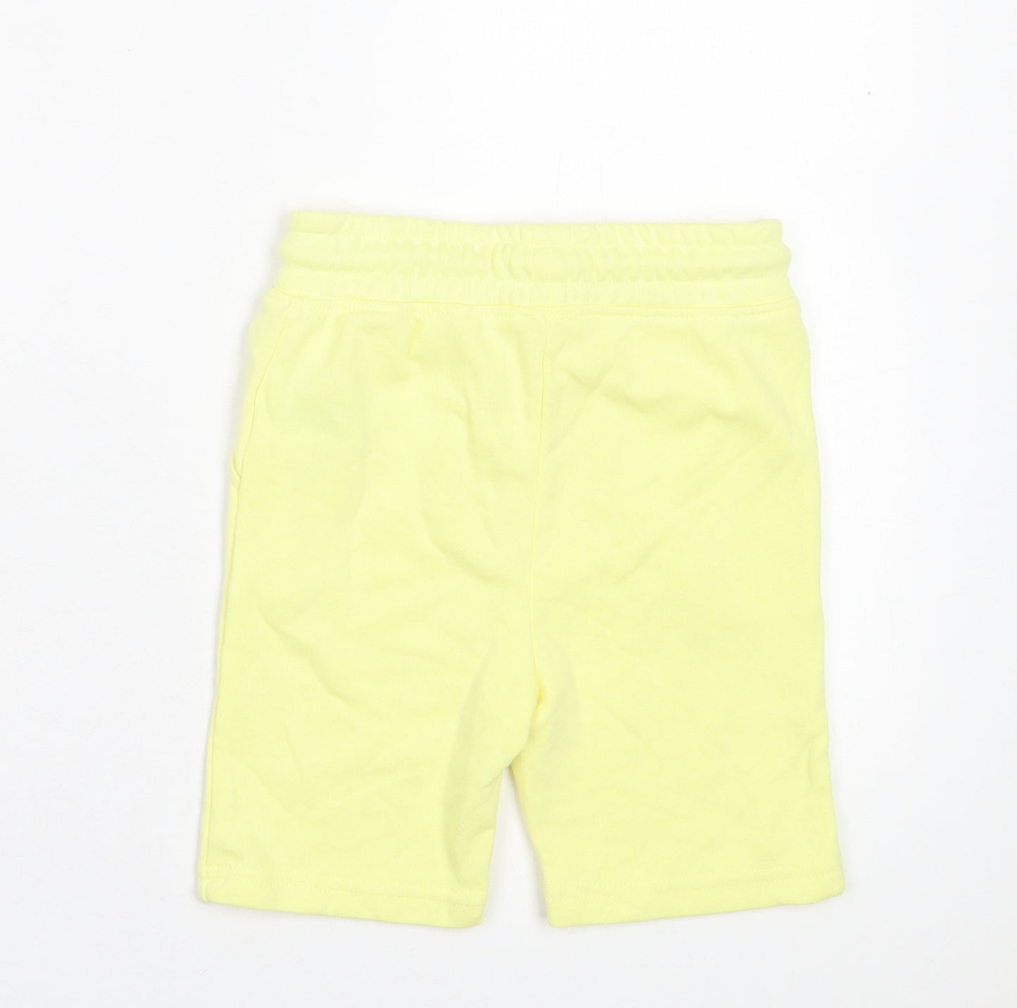 Primark Girls Yellow Cotton Sweat Shorts Size 5-6 Years Regular Drawstring