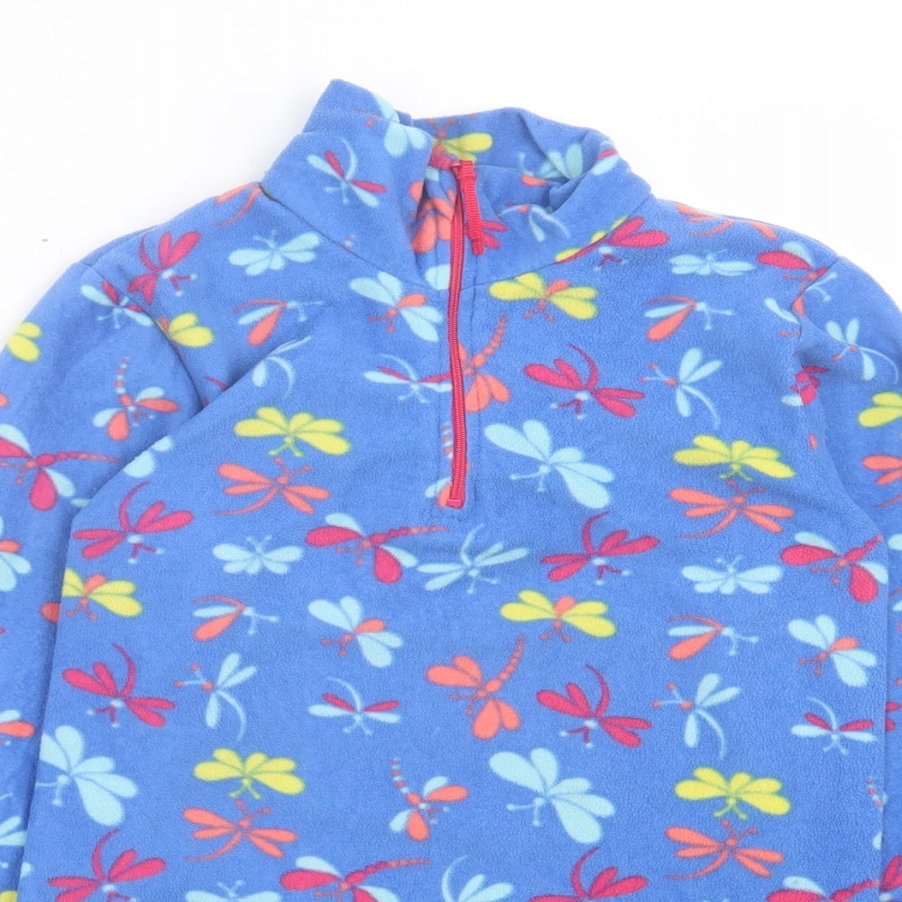 Mountain Warehouse Girls Blue Geometric Basic Jacket Jacket Size 9-10 Years Zip - Butterfly Print
