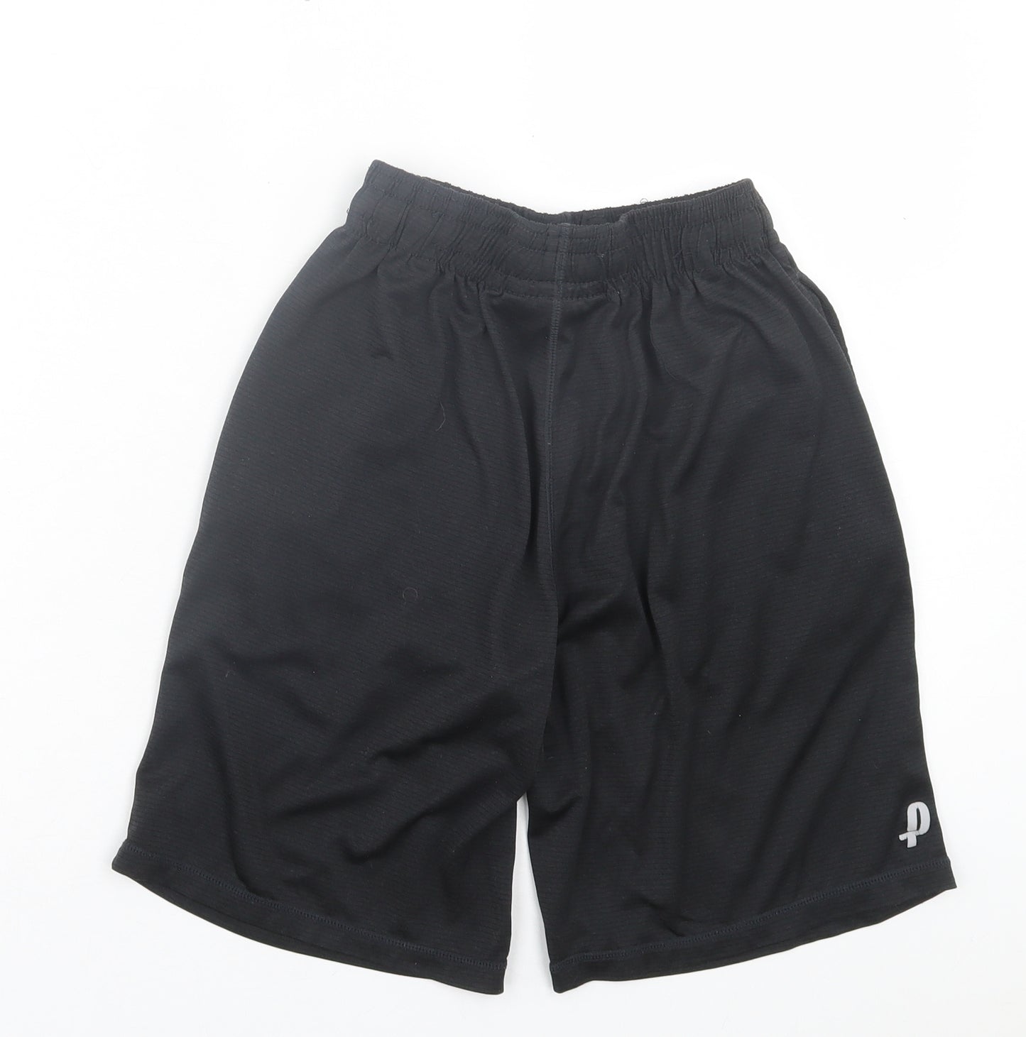 Denn Mens Black Polyester Sweat Shorts Size S L8 in Regular
