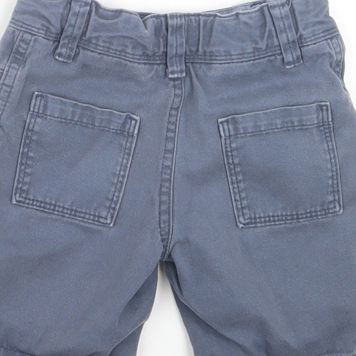 Marks and Spencer Boys Blue Cotton Chino Shorts Size 2-3 Years Regular Buckle