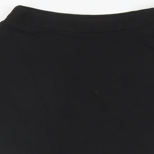 Marks and Spencer Girls Black Polyester Skater Skirt Size 6-7 Years Regular Zip