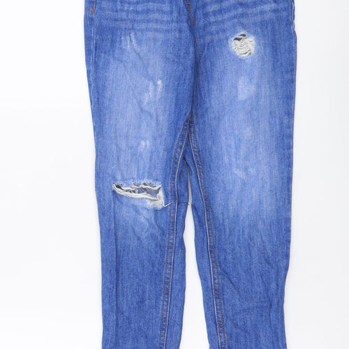 NEXT Girls Blue Cotton Skinny Jeans Size 9 Years Regular Button