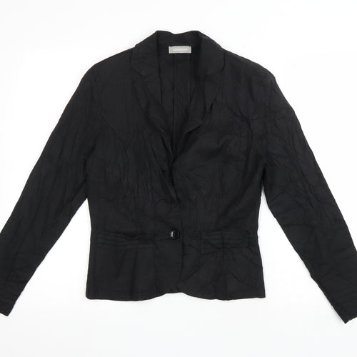 Steilmann Womens Black Jacket Blazer Size 6 Button
