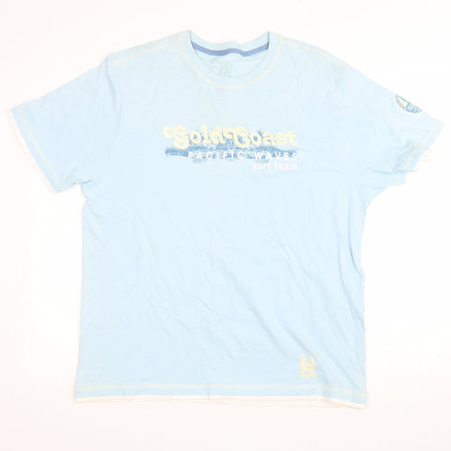 Matalan Mens Blue Cotton T-Shirt Size XL Crew Neck - Golden Coast