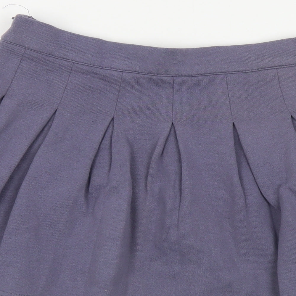 Primark Girls Grey Cotton Pleated Skirt Size 10 Years Regular Zip - Mickey Mouse