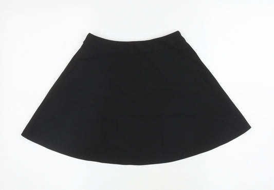 Marks and Spencer Girls Black Polyester Skater Skirt Size 5-6 Years Regular Zip