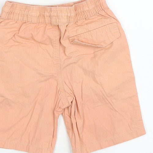 Primark Boys Orange Cotton Cargo Shorts Size 6-7 Years Regular Drawstring