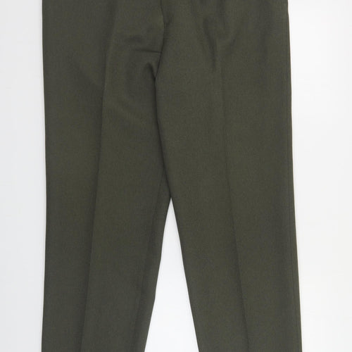 Preworn Mens Green Polyester Dress Pants Trousers Size 36 in L31 in Regular Button