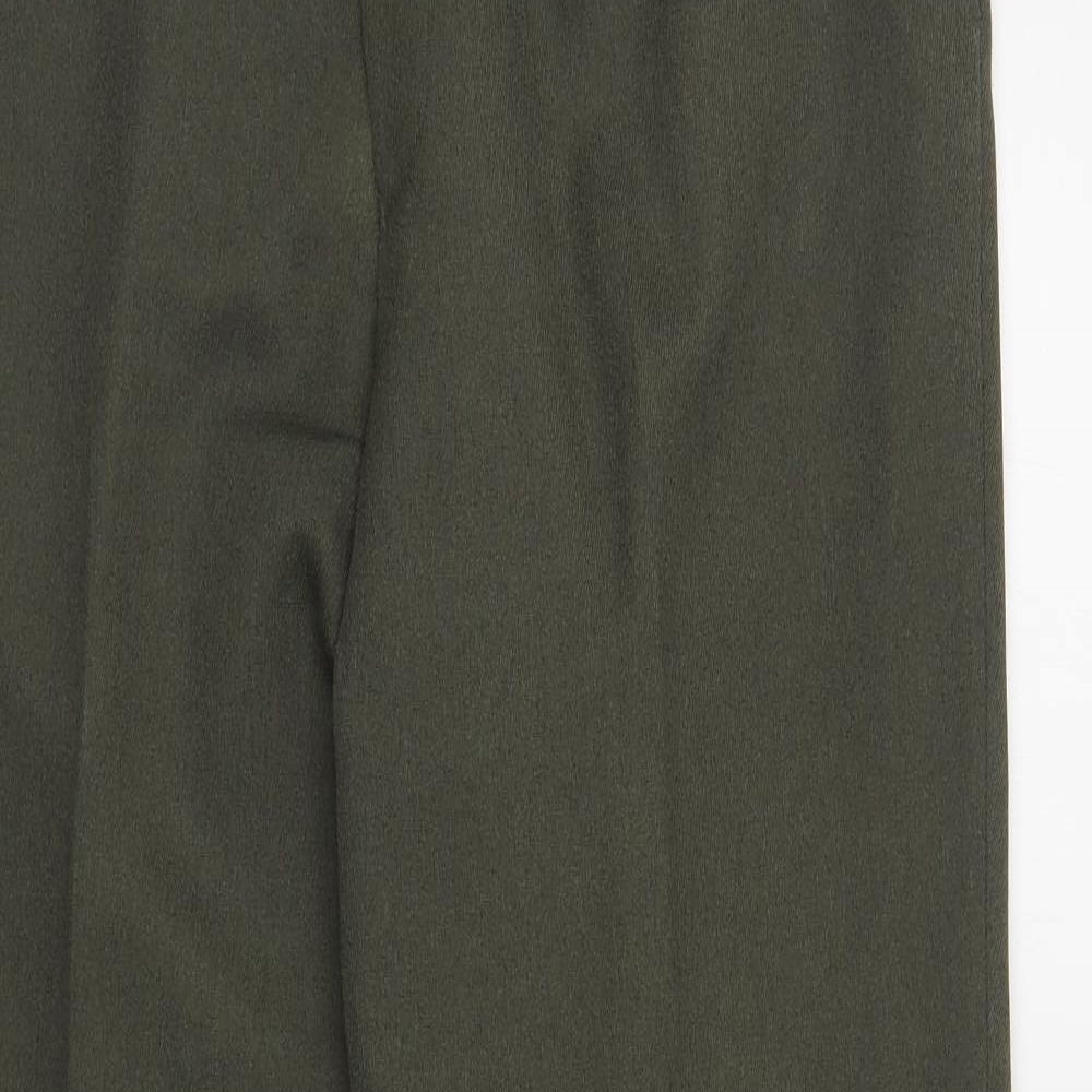 Preworn Mens Green Polyester Dress Pants Trousers Size 36 in L31 in Regular Button