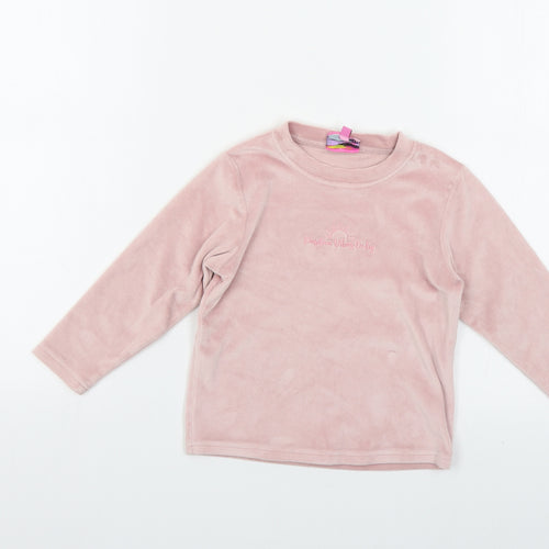 Hullabaloo Girls Pink Polyester Pullover Sweatshirt Size 4-5 Years Pullover - Positive Vibes