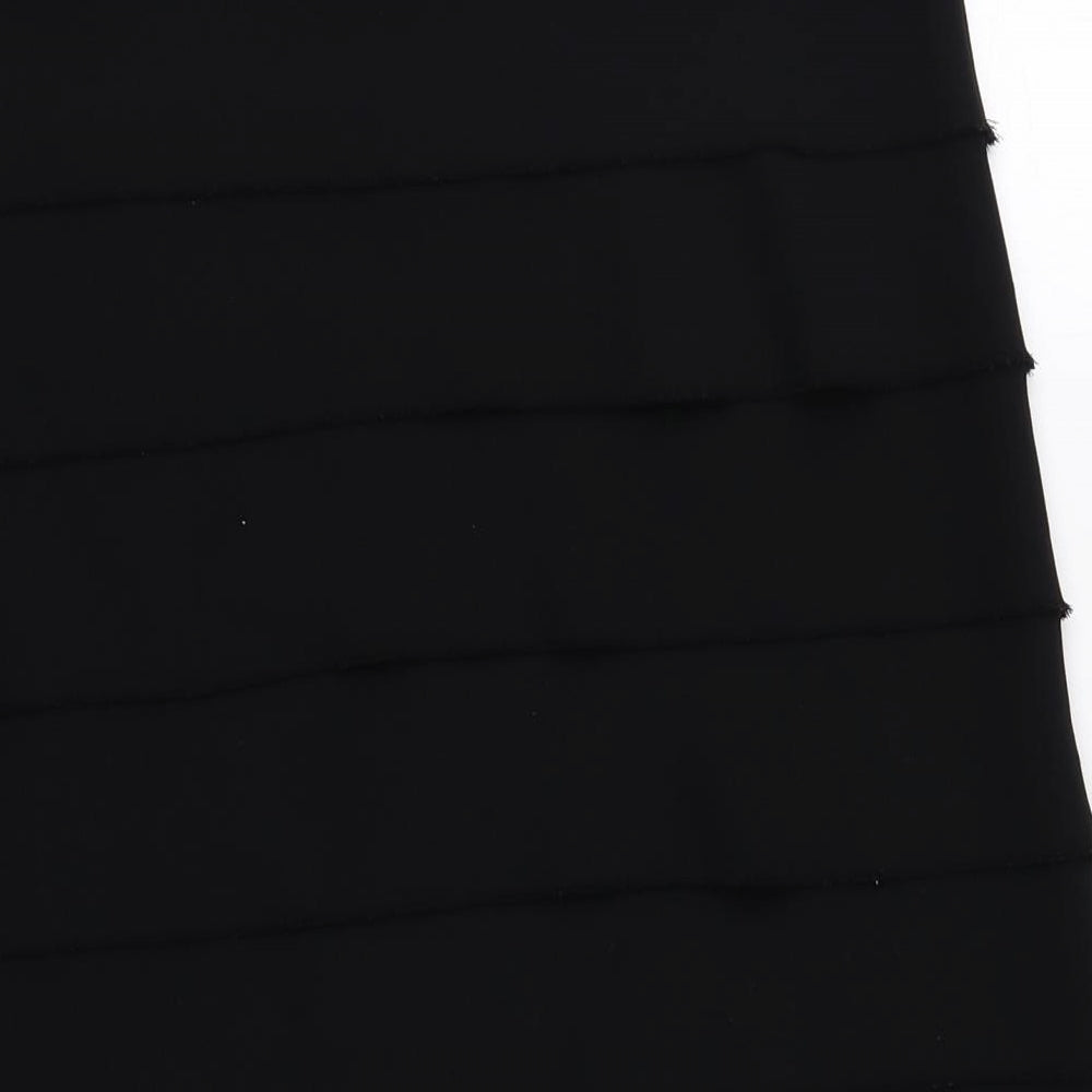Rinascimento Womens Black Polyester A-Line Skirt Size S Zip