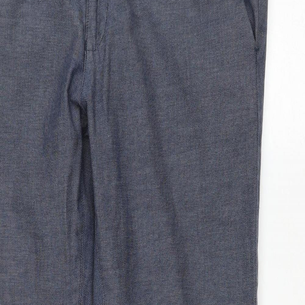 F&F Mens Grey Cotton Trousers Size 34 in L29 in Regular Zip