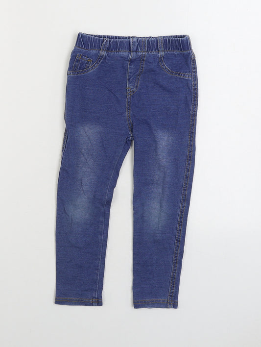 Babies R Home Boys Blue Cotton Straight Jeans Size 4 Years Regular Pullover