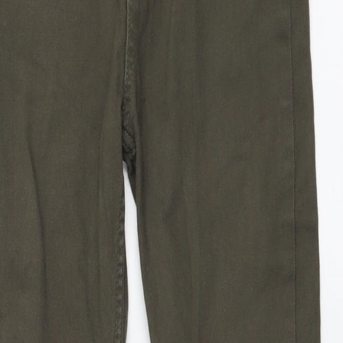Denim & Co. Girls Green Cotton Skinny Jeans Size 10-11 Years Regular Button