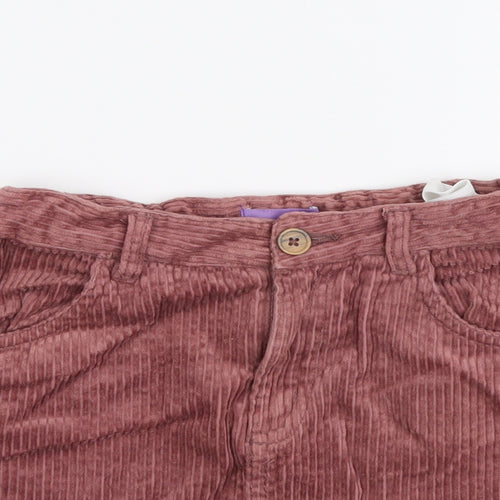 Shrinking violet Girls Pink Cotton Mini Skirt Size 7 Years Regular Button