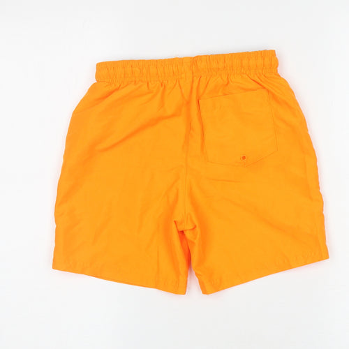 F&F Boys Orange Polyester Sweat Shorts Size 8-9 Years L6 in Regular Drawstring - Logo