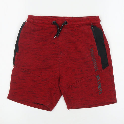 George Boys Red Cotton Sweat Shorts Size 8-9 Years L6 in Regular Drawstring - No Limits