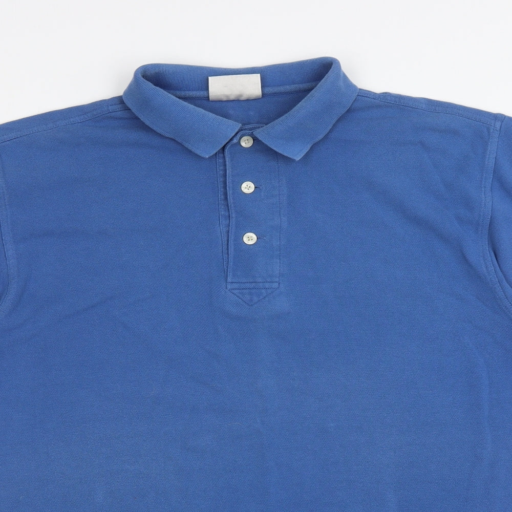 Cutter & Buck Mens Blue Cotton Polo Size L Collared Pullover