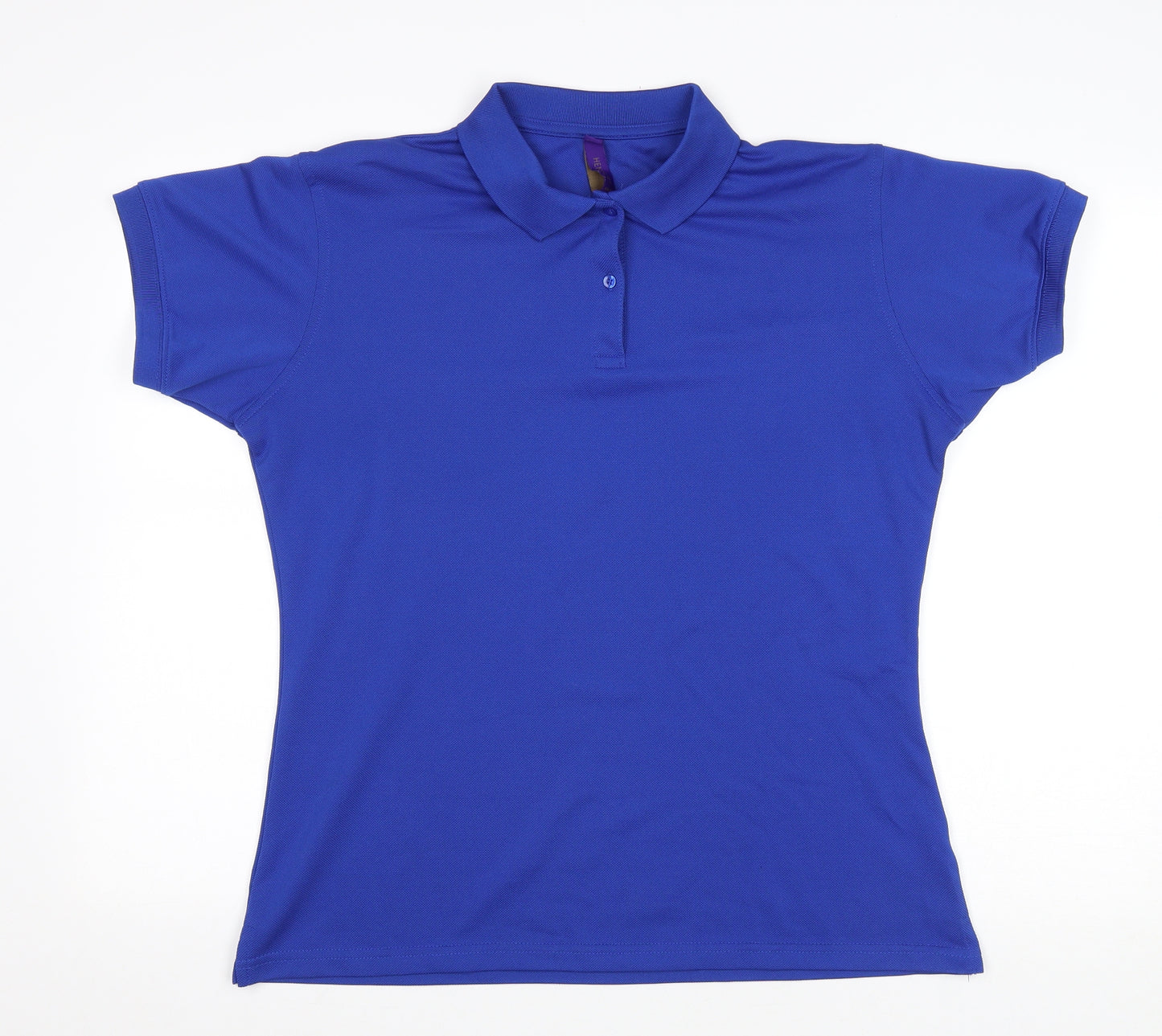 Henbury Womens Blue Polyester Basic Polo Size XL Collared