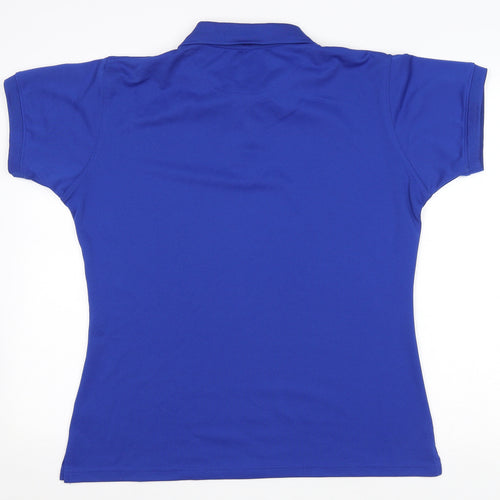 Henbury Womens Blue Polyester Basic Polo Size XL Collared