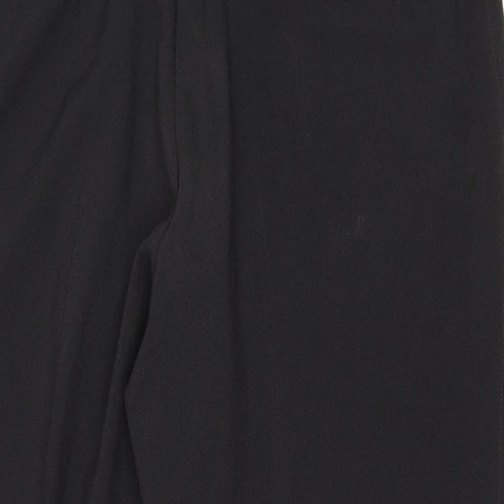 Marks and Spencer Mens Black Polyester Trousers Size 36 in L29 in Regular Zip