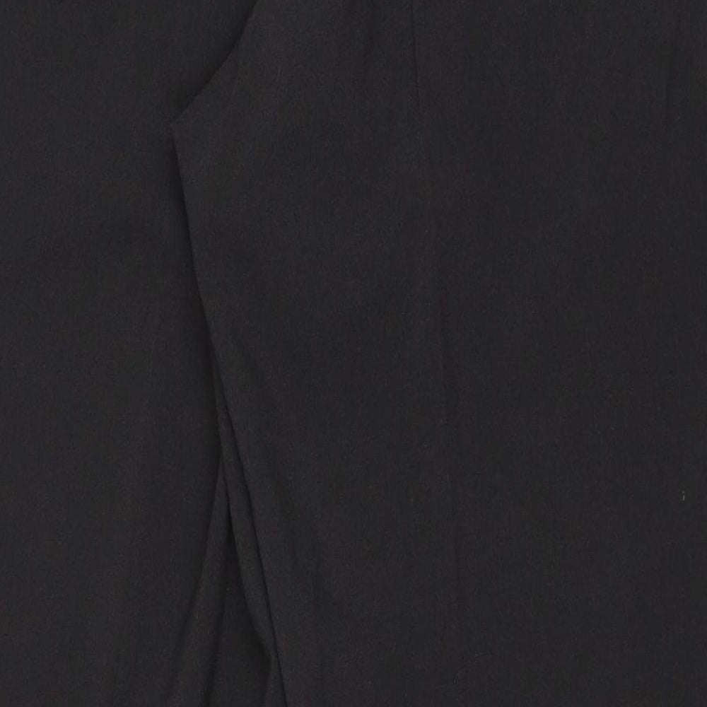 Marks and Spencer Mens Black Polyester Trousers Size 36 in L29 in Regular Zip