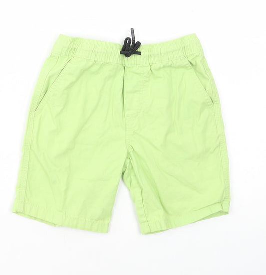 Primark Boys Green Polyester Sweat Shorts Size 6-7 Years Regular Drawstring