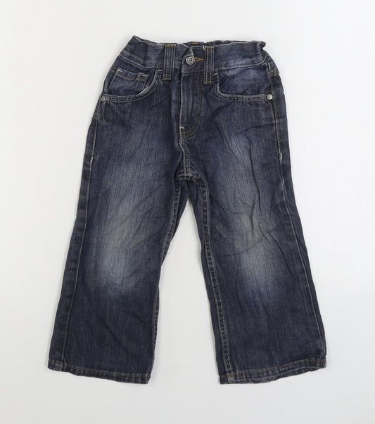 NEXT Boys Blue Cotton Bootcut Jeans Size 3 Years Regular Zip