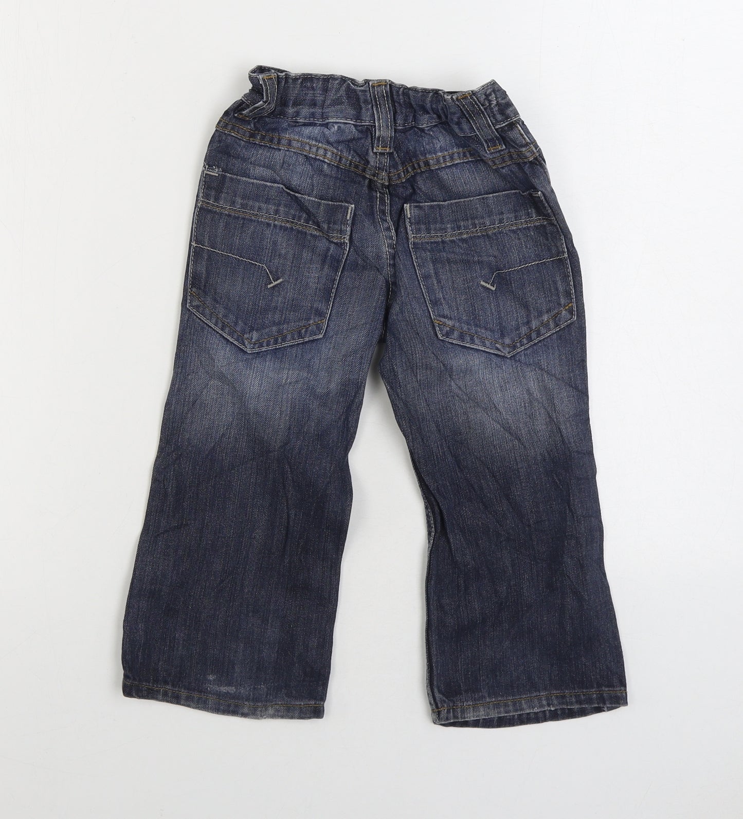 NEXT Boys Blue Cotton Bootcut Jeans Size 3 Years Regular Zip