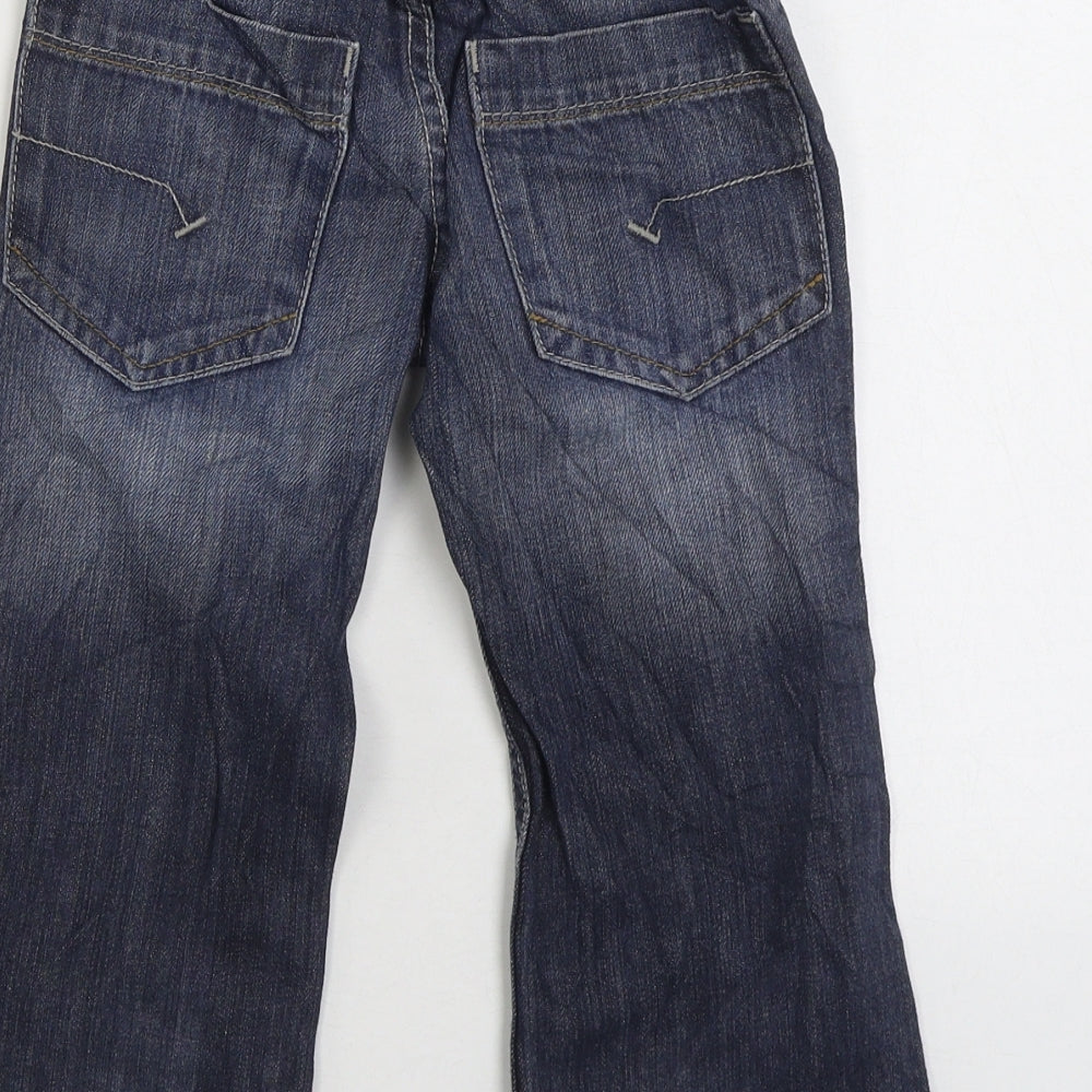 NEXT Boys Blue Cotton Bootcut Jeans Size 3 Years Regular Zip