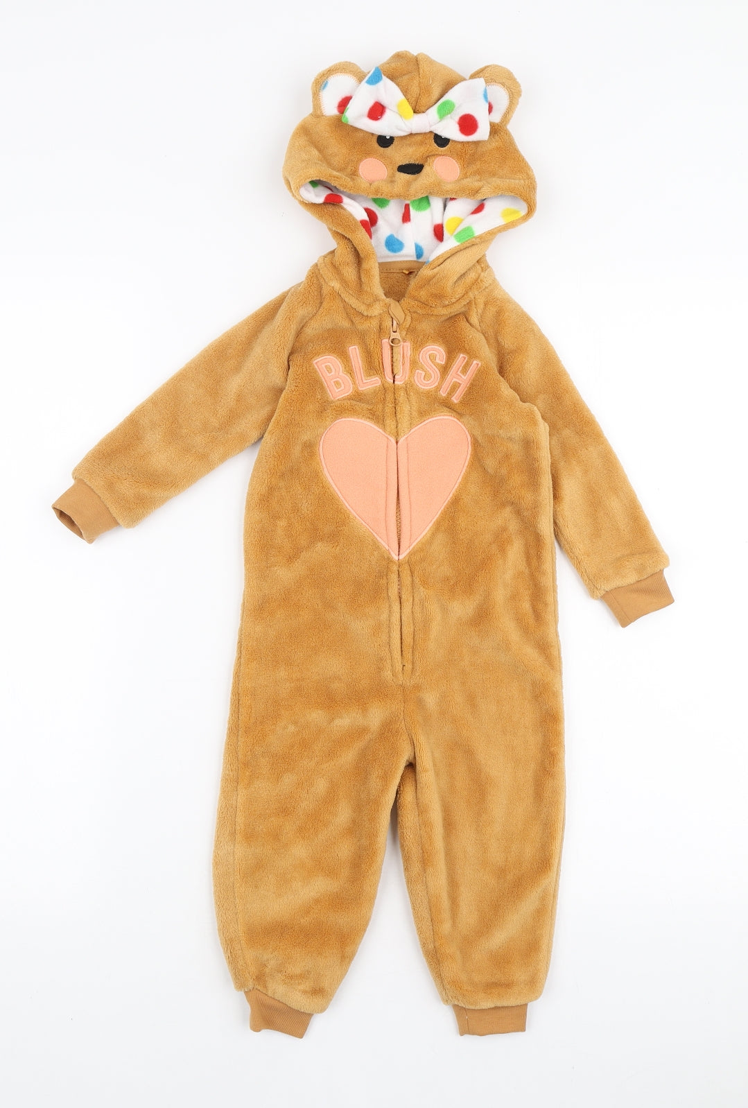 George Girls Brown Solid Polyester Robe One Piece Size 12-18 Months Zip - Blush Pudsey