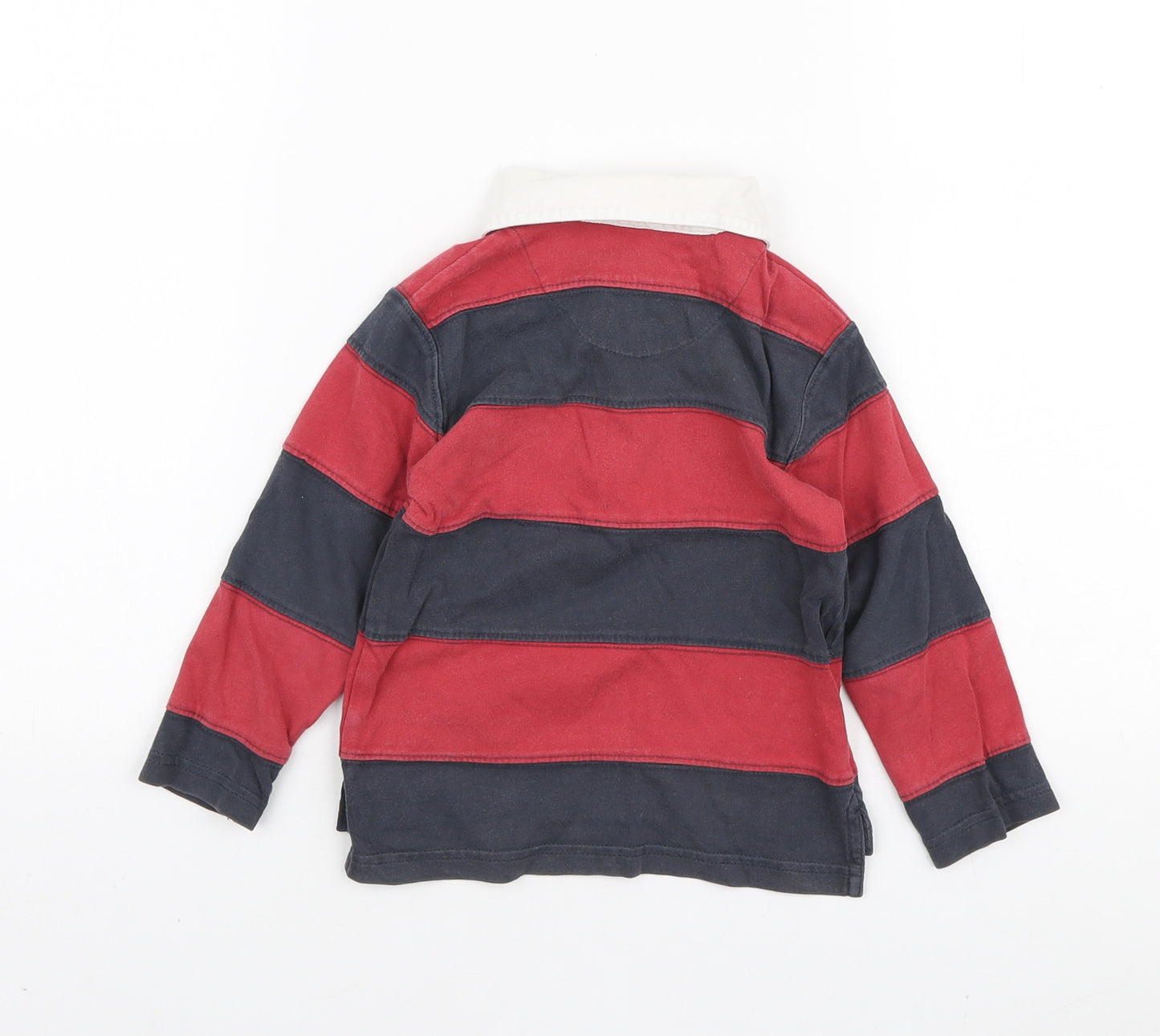 Jasper Conran Boys Black Striped Cotton Pullover Sweatshirt Size 2-3 Years Button - Junior J