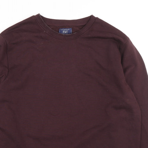 F&F Mens Brown Cotton Pullover Sweatshirt Size L