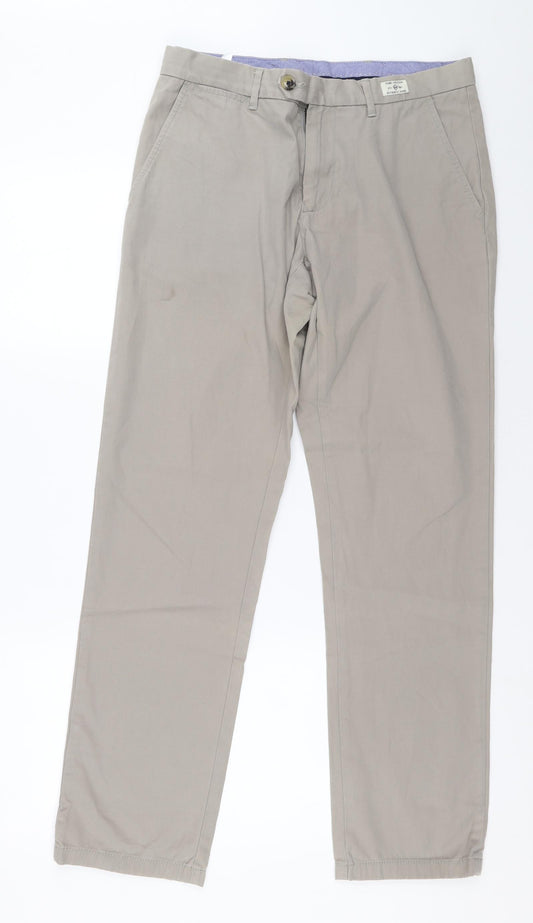 Tommy Hilfiger Mens Grey Cotton Capri Trousers Size S L29 in Regular Zip
