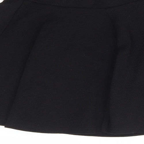 New Look Girls Black Polyester Skater Skirt Size 12-13 Years Regular Pull On