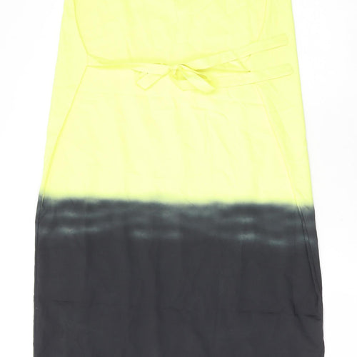 MissLook Womens Yellow Colourblock Cotton Tank Dress Size XL Round Neck Pullover