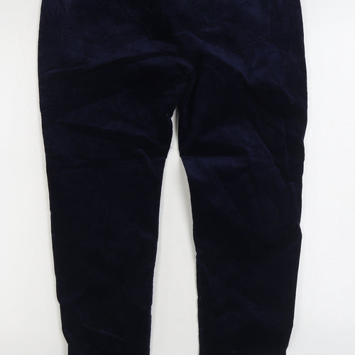 Saint Tropez Mens Blue Cotton Trousers Size 32 in L29 in Regular Zip